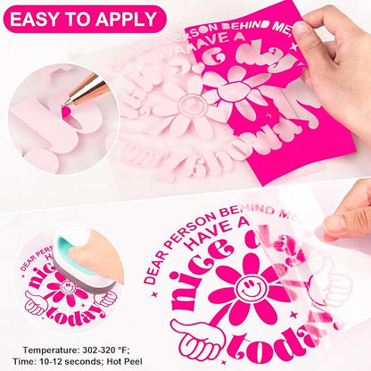 VINYL FROG Heat Transfer Vinyl Roll HTV Vinyl - 12" x5ft Hot Pink Iron on Vinyl for T-Shirts, Heat Press Vinyl for DIY Craft Designs (Hot Pink)