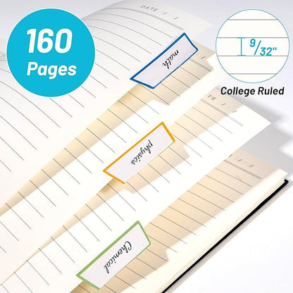 Yoment Spiral Notebook College Ruled A5 Spiral Bound Journal 160 Pages Thick Paper Plastic Hardcover Spiral Notebook 5x7 Wire Bound Notebooks for Note Taking School Office Supplies, Teal