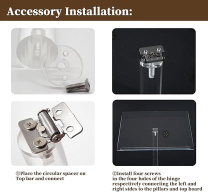 Baoz Acrylic Podium, Angle Adjustable Podium Stand Clear Speaking Podium Lecterns & Podiums for Speech Weddings Concert Church Classroom