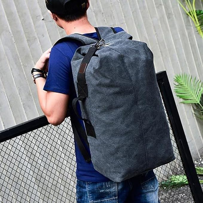 Military Duffel Bag Top Load Double Strap Canvas Backpack Army Travel Big Size