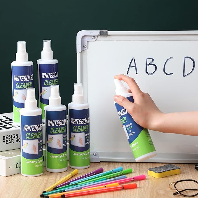 6 Pack Whiteboard Cleaner 8.5oz Dry Erase Board Cleaner White Board Cleaning Spray Dry Erase Cleaner Spray Removes Stubborn Marks from Whiteboard Chalkboard