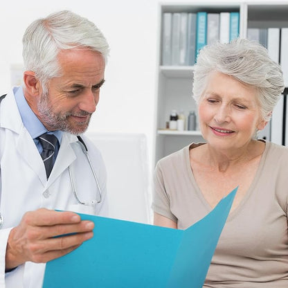 Harloon Lake Blue Two Pocket Portfolio Folders Bulk, 8.5 x 11 Inches Textured Paper with Business Card Slot Letter Size File Folders for Office School Classroom (75 Pack)