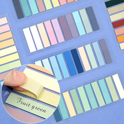 SIQUK 4200 Pieces Sticky Tabs for Annotating Books Tabs Morandi Sticky Flags Clear Transparent Page Markers Strip Page Flags Colored Tabs Writable and Repositionable Book Annotation Tabs