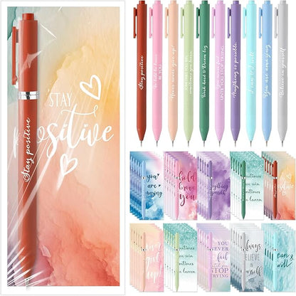 Quelay 30 Set Christmas Inspirational Gift Bulk with Motivational Pens Inspiring Quote Bookmarks Team Building Gifts for Employees Appreciation Team Women Staff Gifts Bulk Volunteers(Inspirational)