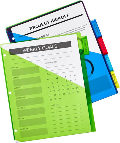 Avery Dividers for 3 Ring Binders, 5-Tab Sets, Two-Pocket Plastic Binder Dividers with Tabs, Multicolor, 3 Sets (71906)