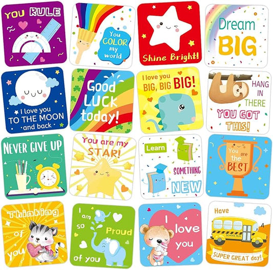 Fancy Land 60 Lunch Box Notes for Kids Cute Motivational and Inspirational Thinking of You Cards for Boy’s and Girl’s Lunchbox