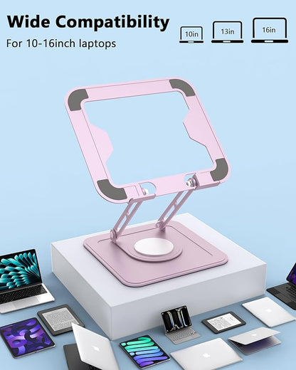 Laptop Srand for Desk,Laptop Riser for Desk, Adjustable Laptop Stand for Desk, Laptop Stand, Protable laptop stand Adjustable Height, Desk Laptop Stands,Stand for laptop on desk,Fits MacBook,Pink