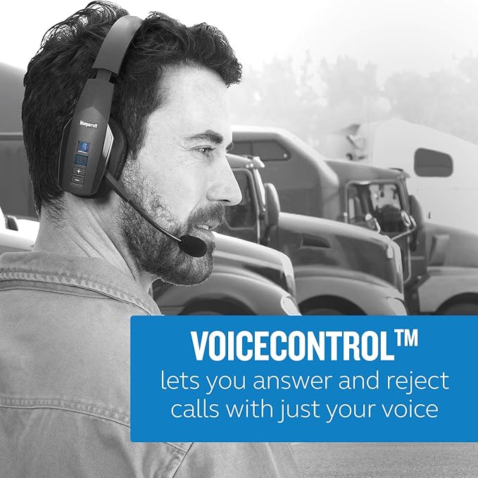 BlueParrott B450-XT Noise Cancelling Trucker Bluetooth Headset – Updated Design with Industry Leading Sound & Improved Comfort, Ideal for Anyone On The Go, Up to 24 Hours of Talk Time, Black