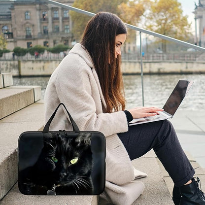 Universal Tablet Laptop Sleeve Case 10 inch, Black Cat Slim Carrying Case Durable Handbag Travel Laptop Bag for 7 to 10-inch Laptops/Notebook/Kids Tablet/ipad/eBook Readers