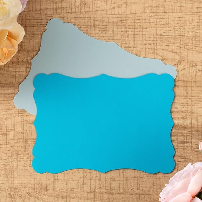 50 Pack Blank Kraft Cards Cardstock Thick Paper Brown Greeting Cards for DIY Gift Card Menus, Baby Shower and Wedding Invitations (Blue, 5 Colors, 4x6IN)