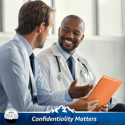 FILE-EZ Two-Pocket Folders, Orange, 25-Pack, Textured Paper, Letter Size (EZ-32565)