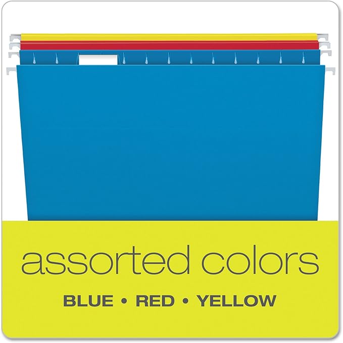 Pendaflex Recycled Hanging Folders Legal and Letter Size, Assorted Colors, 25 Per Box (81632, 81663)