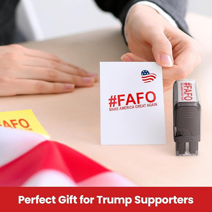 Promot FAFO Trump Stamp - Self-Inking Rubber Stamp for Office, Business, Party, Gift - Make America Great Again