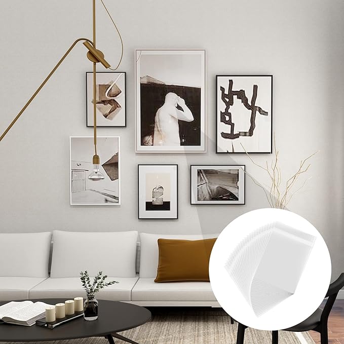 AUEAR, 200 Pack (12"x15") Crystal Clear Resealable Sleeves Storage Bags - Self Sealing Plastic Bags for Packaging, Clothing & T Shirts