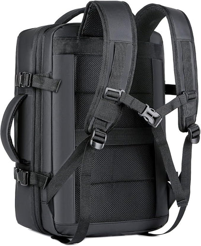 Travel Backpack for Women, Business Anti Theft Water Resistant Durable Scalable Laptop Backpack with USB Charging Port, 17 Inch Computer Bag Rucksack Casual Daypacks, Gifts for Men & Women, Black