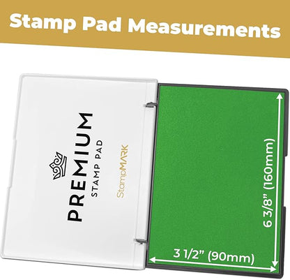 Premium Stamp Pad Large Size 3.5" x 6" - for Traditional Rubber Stamps - Felt Pad Olive Green Color