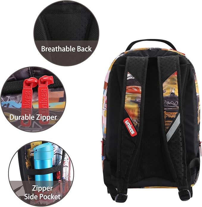 UNIKER Travel Laptop Backpack,Graffiti Backpack for Work,Designer Laptop Backpack for 15.6 Inch,Water Resistant Backpack Computer Bag,Scientist