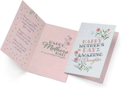 Prime Greetings Mother's Day Card Daughter, Made in America, Eco-Friendly, Thick Card Stock with Premium Envelope 5in x 7.75in, Packaged in Protective Mailer