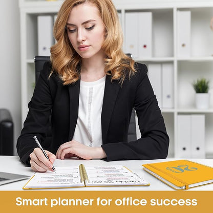 2026 Planner, Weekly and Monthly Calender Planner, Jan 2026 to Dec 2026, Hardcover 2026 Calendar Planner Book with Tabs & Inner Pocket, Office Home School Supplies for Women & Men - A5 (6.3" x 8.5"), Yellow