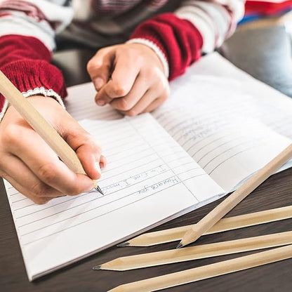 Fumete 500 Pieces Wooden Pencils Bulk No Eraser Hexagonal HB Graphite Unsharpened Natural Wood Pencils Without Erasers for Classroom School Home Office Drawing Sketching Learning