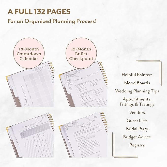 Your Perfect Day Wedding Planner for Bride - Wedding Planning Book and Organizer - Bridal Wedding Planner Notebook & Binder with Checklist & Countdown Calendar (Meadow Gold)