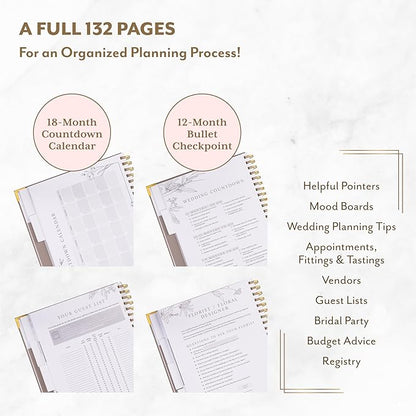 Your Perfect Day Wedding Planner for Bride - Wedding Planning Book and Organizer - Bridal Wedding Planner Notebook & Binder with Checklist & Countdown Calendar (Meadow Gold)