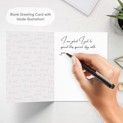 ALY LOU Anniversary Card for Her Him/Girlfriend Wife/Husband Boyfriend, Friendship Thank You Birthday Kawaii Greeting Card (Love you long time - dog)