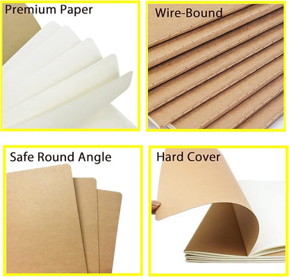 12 Pack 8.5x11 inch Large Blank Notebook Journals Bulk, 60 Pages, Sketchbook Composition Notebook Journals Subject Notebooks Planner for College Students Office