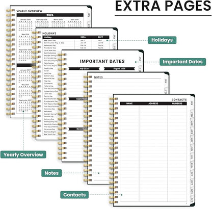 2026 Planner, Aesthetic Weekly and Monthly Planner for Women, Jan 2026 to Dec 2026, Hardcover 2026 Calendar Book with Monthly Tabs, Inner Pocket, Perfect for Office Home School - A4 (8.5" x 11"), Soft Lily