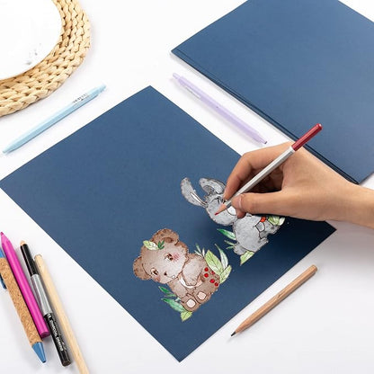 30 sheets Cardstock Paper 8 1/2 x 11 Inches for Crafts and Invitations (Navy Blue)