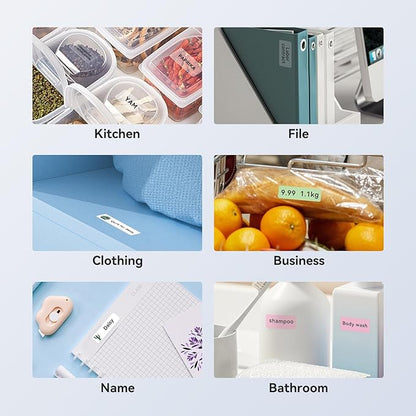 NIIMBOT Label Maker Tape for D11/D110/D101 Label Maker, 14 x 30 mm (0.55'' x 1.18'')-210 Tapes/Roll for Home Office Labeling Tape Replacement, Clear