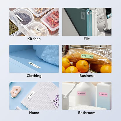 NIIMBOT Label Maker Tape for D11/D110/D101 Label Maker, 15 x 30 mm (0.59'' x 1.18'')-210 Tapes/Roll for Home Office Labeling Tape Replacement, White