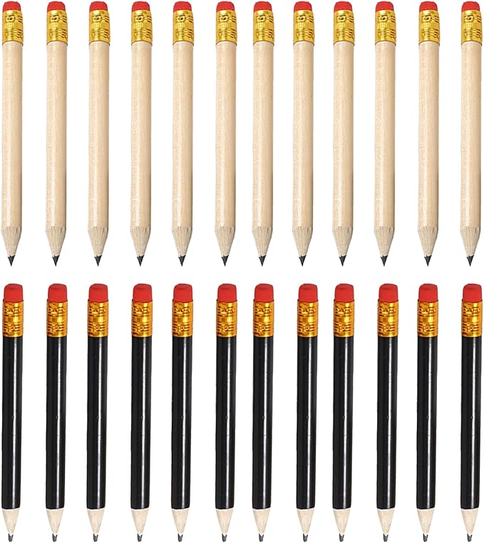Golf Pencils Bulk,Pre Sharpened Pencils, Mini mall Pencils,Baby Shower Pencils Bridal Shower Pencils Half Pencils(24Pcs)