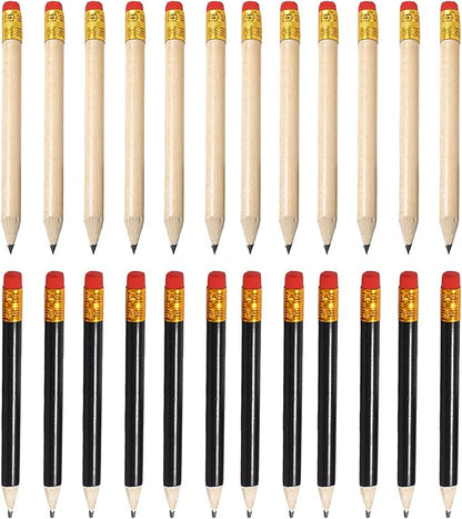 Golf Pencils Bulk,Pre Sharpened Pencils, Mini mall Pencils,Baby Shower Pencils Bridal Shower Pencils Half Pencils(24Pcs)