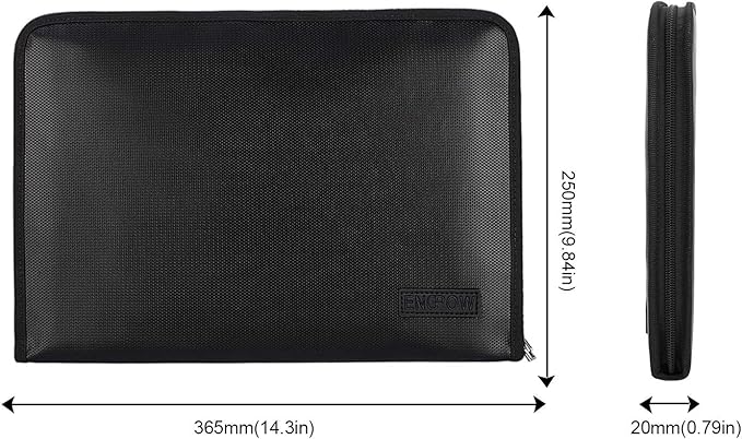 ENGPOW Fireproof File Folder Fireproof Fire and Water Resistant Money Document Bag with A4 Size 13 Pockets Zipper Closure Non-Itchy Silicone Coated Portable Filing Organizer Pouch(14.3" x 9.8")