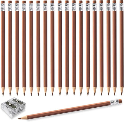 Adhere 25pcs Checking Pencils Erasable colored Pencils Pre-Sharpened #2 HB,for Checking Tests Grading Map Coloring,school Correcting,editing Office Favors,including a Free sharpener.(Brown)