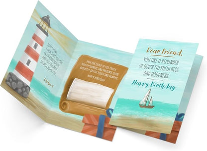 Prime Greetings Religious Birthday Card For Friend, Made in America, Eco-Friendly, Thick Card Stock with Premium Envelope 5in x 7.75in, Packaged in Protective Mailer