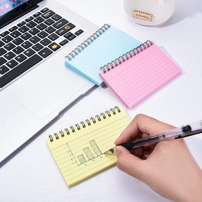 FRIUSATE 150 Sheets Flash Cards 3x5 Inches Spiral Bound Index Cards Colored Ruled Index Cards with Ring Colorful Notecards Flashcards for Studying Nursing School Office Taking to Do List