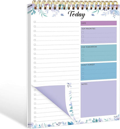 To Do List Notepad - To Do List Notebook for Work with 52 Sheets, 6.5" x 9.8" Checklist Productivity Organizer with Hourly Schedule for Task Management-Violet