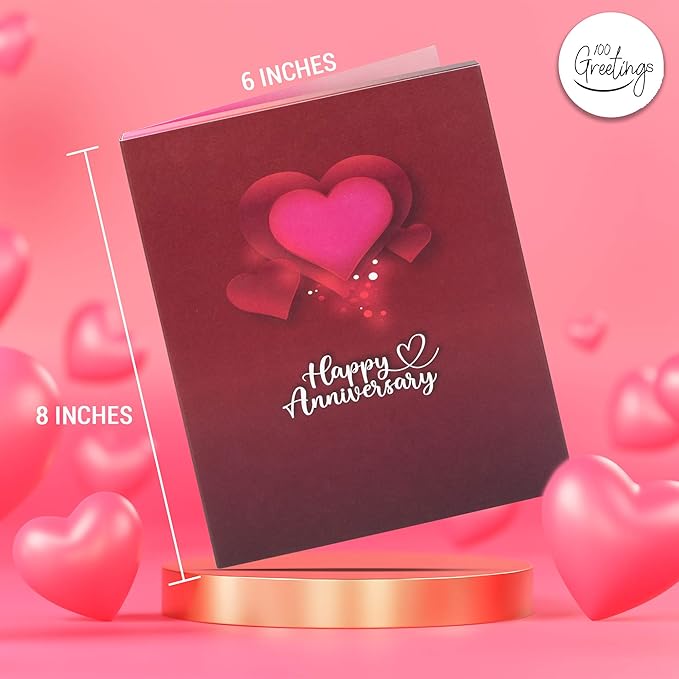 Pop Up Anniversary Card for Couple w/Lights & Music - Happy Anniversary Card for Wife & Girlfriend, Pop Up Card, Wedding Anniversary Card (Couple)