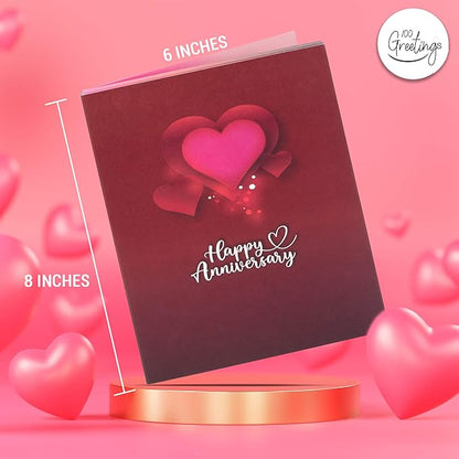 Pop Up Anniversary Card for Couple w/Lights & Music - Happy Anniversary Card for Wife & Girlfriend, Pop Up Card, Wedding Anniversary Card (Couple)
