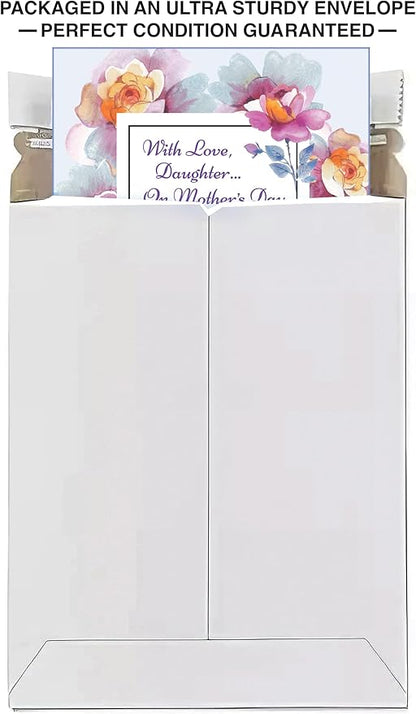Chuck's Card-O-Rama - Mother's Day For Daughter Card - MADE in USA Greeting Card - Premium Card Stock, Envelope Included - 5" x 7.75" - Packaged in Extra Sturdy Mailer - 34071