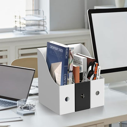 Simple Houseware Black Magazine File Holder Organizer Box (Pack of 6)