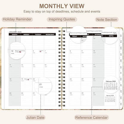 2026 Planner, Weekly and Monthly Academic Planner Calendar (JAN.2026 - DEC.2026), Planning Agenda Book, for Office Desk Accessories and School Supplies, A5(6.3" x 8.5")