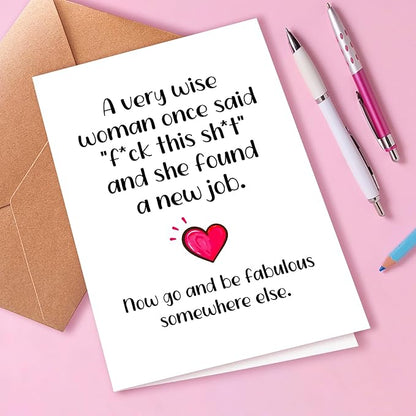 Interesting New Job, Congratulations Card for Bestie, Farewell Card for Colleagues, Friend, Him and Her, Perfect Resignation Gift for Work Friend