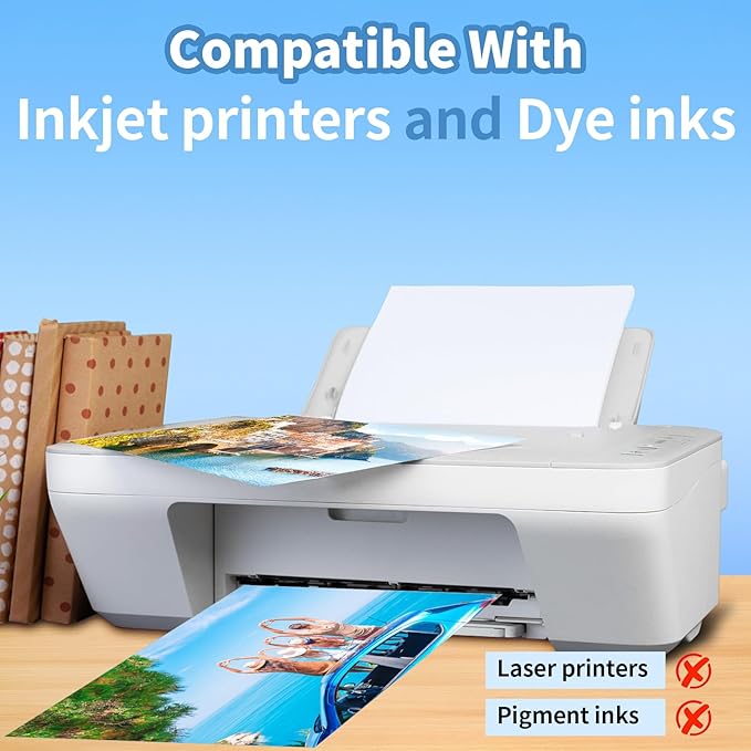 Glossy Photo Paper 11×17inches, 30 Sheets Inkjet Photo Printer Paper, Instant Dry Picture Paper for DIY Chip Bag, Flyers, Cards, Calendars and Brochures(180gsm/48lb)