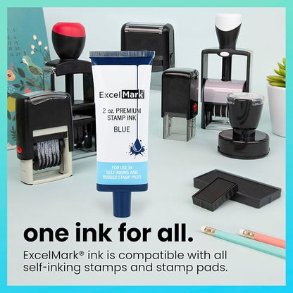 Self Inking Stamp Refill Ink - 2 oz. - Blue Ink