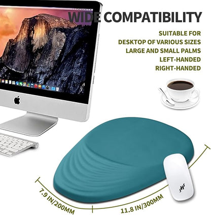 Hokafenle Ergonomic Mouse Pad Wrist Support, Terraced Slope Carpal Tunnel Wrist Pad for Mouse with Unibody Memory Foam, Wrist Rest Pain Relief Mousepad (Turquoise, 11.8x7.9 in)