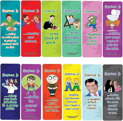 Creanoso What is Happiness? Happiness is? Bookmarks (5-Sets X 6 Cards) – Daily Inspirational Card Set – Interesting Book Page Clippers – Great Gifts for Adults and Professionals