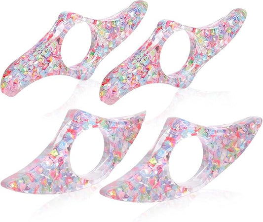 Book Page Holder, 4Pcs Thumb Book Page Holder, Resin Book Holder Thumb for Reading, Book Accessories for Reading Lovers Sparkle Diamond Book Opener Holder for Teachers Students